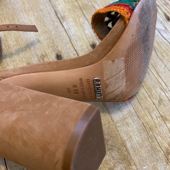 Schutz Joana Block Heel Ankle Strap Heels Sz 6.5B - Picture 7 of 8